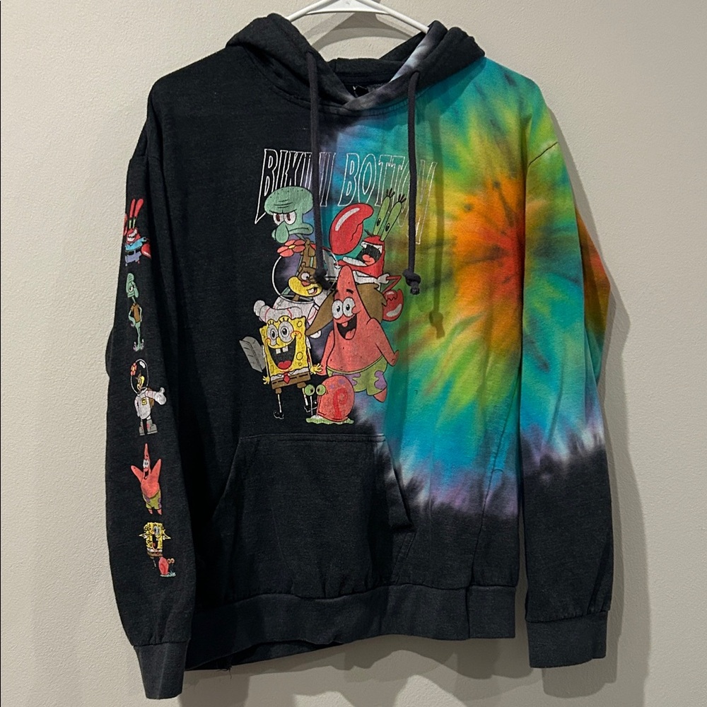 Nickelodeon SpongeBob SquarePants Tie-Dye Hoodie 🧽 Bikini Bottom Graphic Medium